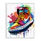 Stupell Industries Graffiti Sneaker on White Framed Giclee, design by Creative Studio